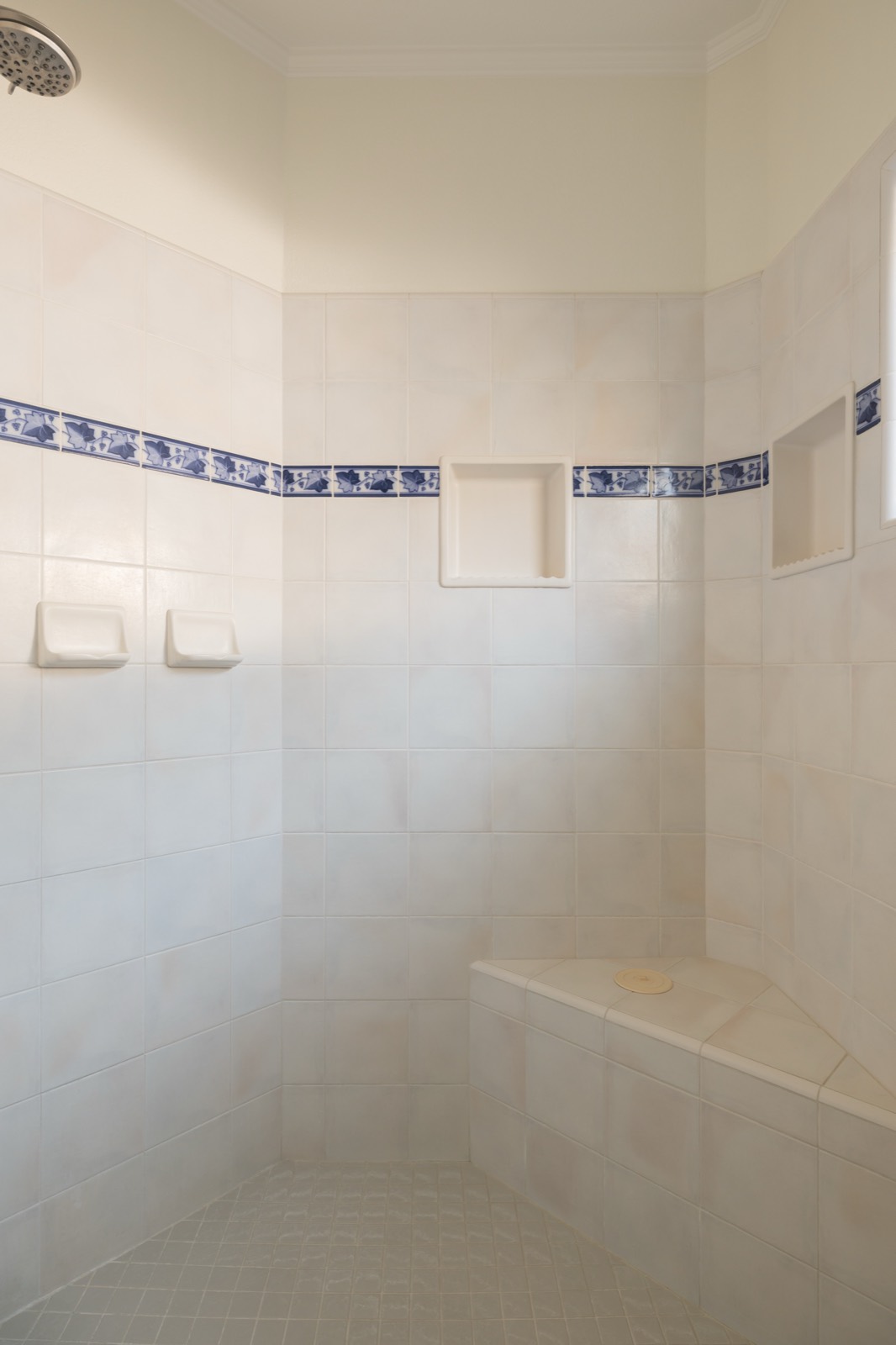 Tiled walk-in shower