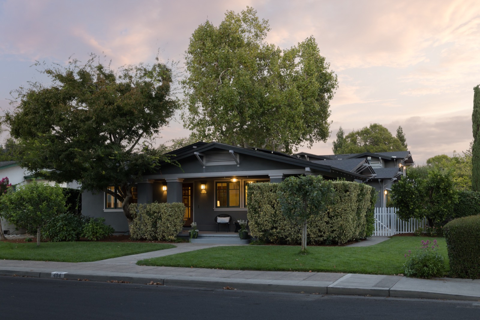 Front of the home at dusk